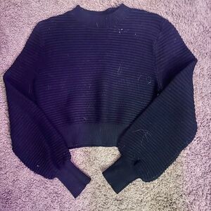 Black Ribbed Women's Sweater
